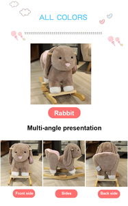 <span class=keywords><strong>Cheval</strong></span> à bascule Lapin et Éléphant pour enfants avec une capacité de 50 kg - Jouet mignon et durable à bascule et à roulettes, conception anti-chute pour les tout-petits - Product Image 3