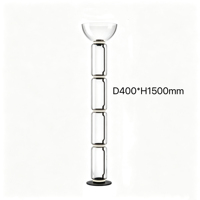 Lampadaire LED moderne et minimaliste, design colonne en verre empilé transparent, noir, E27, hauteur réglable, haute luminosité pour salon