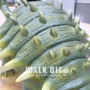 Sculpture de dinosaure animatronique de haute qualité en fibre de verre verte avec fonction résistante aux intempéries pour une utilisation en intérieur/extérieur - Product Image 4