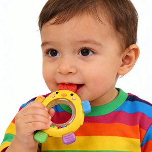 Mordedor de Silicona en Forma de Pollito y Juguete para la Dentición de Bebés, Alivio para la Dentición, Juguete Masticable Seguro - Product Image 1