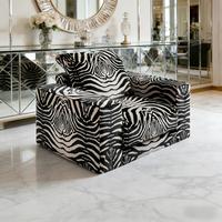 Fauteuil Zébré de Luxe Qualité Hôtelière, Canapé Simple Moderne de Luxe pour Villa, Manoir, Projet de Hall d'Hôtel Designer
