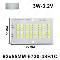 Panneau de puces LED 5730 haute luminosité 3.2V, 48 perles, lumière blanche, source LED basse tension pour éclairage extérieur, type mèche solaire