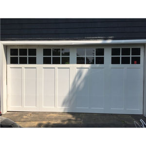 Porte de garage élégante aspect bois 16x8 - porte de garage en verre avec verre trempé et fonctionnement fluide - Product Image 2