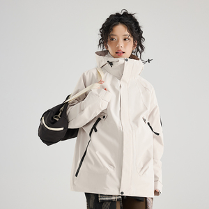Trois-en-un détachable femmes coupe-vent hiver Bomber <span class=keywords><strong>veste</strong></span> col carré coupe ample grandes tailles longue coton rempli deux pièces - Product Image 6