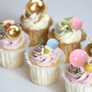 20 pièces en gros, décorations de gâteau d'anniversaire en forme de boules dorées, mini-ballons en mousse pour la décoration de gâteaux - Product Image 4