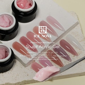 ICE NOVA Sculpt Acryl <span class=keywords><strong>gel</strong></span> Sandy Texture ist offen sichtlich Formung Geschnitztes Verlängerung sgel Non Flow Hard Sculpting Hema Free Nude Color - Product Image 4