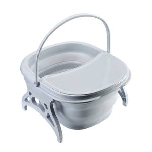Bak mandi kaki rumah tangga portabel multifungsi, baskom plastik lipat dengan tutup yang dipertebal, ember cuci kaki isolasi - Product Image 5