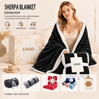 Benutzer definiertes Logo Personal isierte Plüsch decke Gestickter Name Sharpa Flanell Decke für den Winter