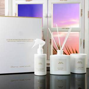 Ensemble cadeau d'aromathérapie à 3 pièces très vendu, bougie parfumée, diffuseur de roseaux, vaporisateur d'ambiance, parfum frais longue durée, huile de verre - Product Image 4