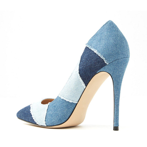 Moda estiva design <span class=keywords><strong>denim</strong></span> colorato punta a punta tacchi alti <span class=keywords><strong>scarpe</strong></span> per pompe da <span class=keywords><strong>donna</strong></span> <span class=keywords><strong>scarpe</strong></span> da <span class=keywords><strong>donna</strong></span> sexy tacchi personalizzati - Product Image 5