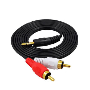 Câble audio AV plaqué or de haute qualité câble vidéo <span class=keywords><strong>RCA</strong></span> à 2RCA câble audio pour TV magnétoscope DVD Satellite - Product Image 1