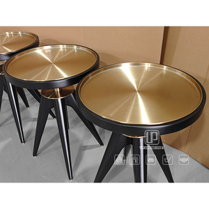 Foshan Hotel Home Living Room Furniture Stand <b>Black</b> and Gold Counter Round Wooden <b>Bar</b> <b>Stools</b> & Ottomans Foshan <b>Stools</b> & Ottomans - Product Image 2