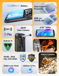 Ulefone Rugking 4 Pro หน้าจอ 6.56 นิ้ว แบตเตอรี่ 10200mAh หน่วยความจำ 8GB+256GB กล้องหลัง 48MP กล้องหน้า 8MP รองรับ 4G ซิมคู่ NFC ระบบปฏิบัติการ Android 15 ชาร์จเร็ว 18W หน้าจอ 120Hz - Product Image 4
