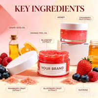 Gommage Lèvres Bio à la Fraise en Gros OEM ODM – Exfoliant Sucré Hydratant pour Lèvres, Éliminateur de Peaux Mortes, Soin des Lèvres, Gommage à Marque Privée