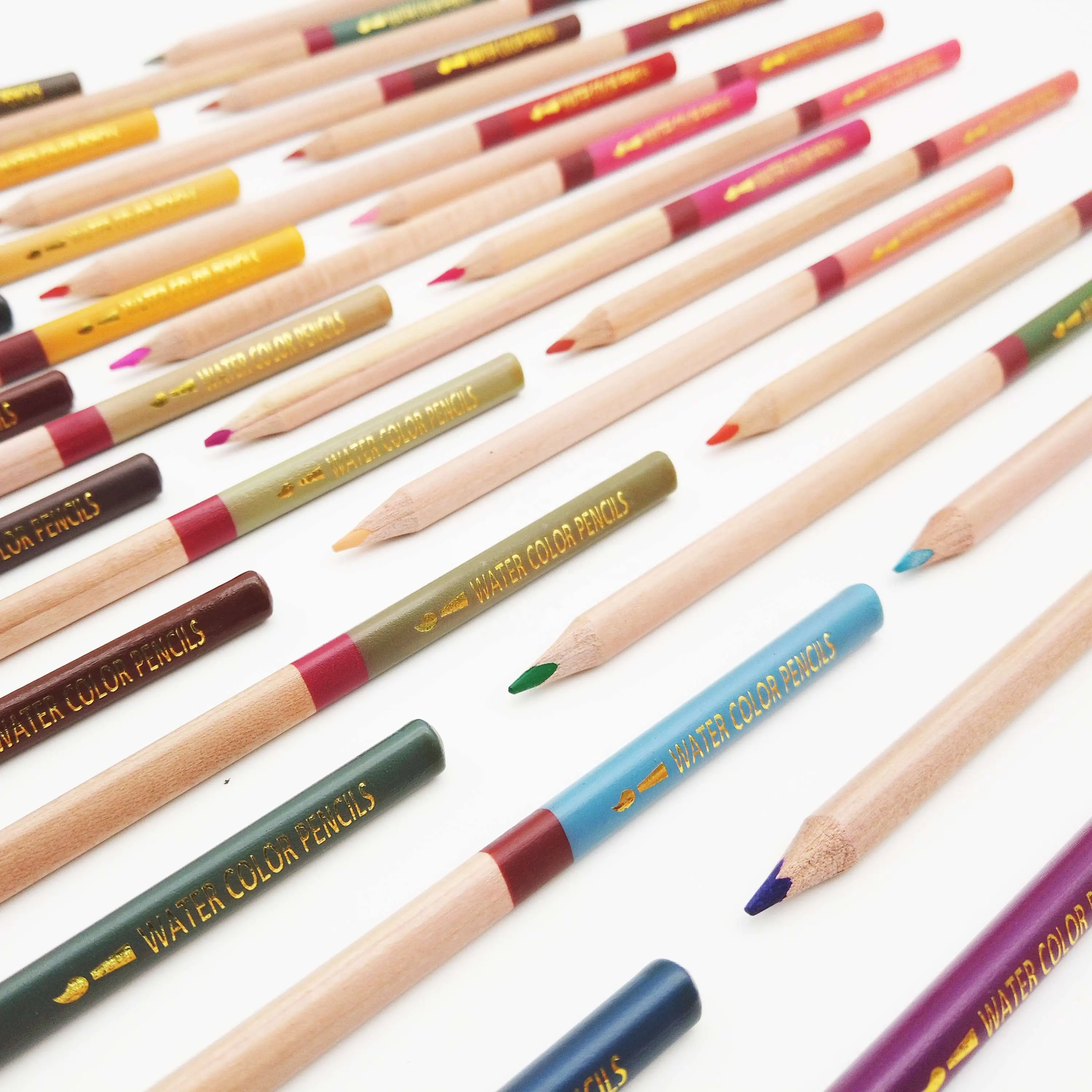 Suluboya kalem seti 48, preslenmiş, üçgen şekilli renkli kalemler yetişkinler ve çocuklar için, çizim, eskiz ve P