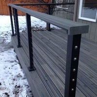 Système de poteaux de câble d'escalier supérieur réglable noir personnalisé, 32 pouces, kits de poteaux de garde-corps d'escalier, câble en acier inoxydable 5/32 pouces, antirouille