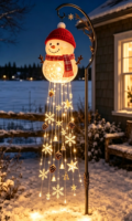 Lumières solaires de Noël en forme de bonhomme de neige, décorations de jardin de Noël imperméables pour l'extérieur