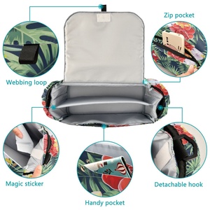Sac de rangement pour maman, design hawaïen personnalisé, motif fleur de Hau, durable, léger, sac à langer pour poussette, organiseur de couches, sac de maman - Product Image 2