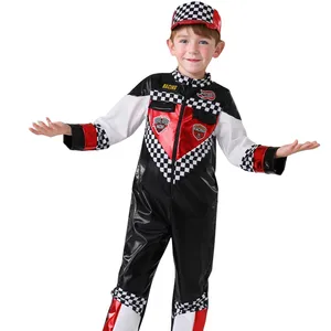 Kinder Halloween-Rennsport Cosplay-Anzug Kinder Rennsport-Fahrer Jumpsuit ausgefallenes Kleid Maskierkostüm für Jungen