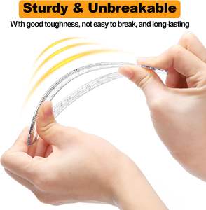 Regla de Plástico Grueso y Resistente de 180 Grados, Transparente, de 4 Pulgadas, con Regla Matemática Transparente para Dibujar Líneas Rectas y Nítidas - Product Image 4