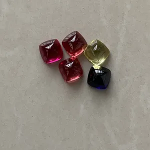 HQ GEMS Synthetic Corundum Artificial Rubyサファイアクッションカット売春ピラミッドCabochon宝石オリジナルの石卸売