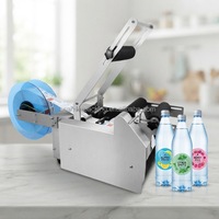 Étiqueteuse de bouteille ronde en verre en plastique semi-automatique de MT-50 directe d'usine portative