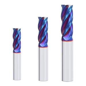 65HRC Solid Carbide 4 Flutes <strong>End</strong> <strong>Mill</strong> With Nano Blue Coating High Hardness Milling Cutter - Product Image 3
