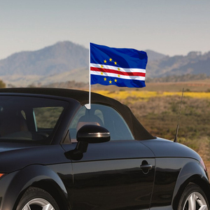 Drapeau de <span class=keywords><strong>voiture</strong></span> promotionnel de taille personnalisée du Cap-Vert 12x18 Drapeau de fenêtre de <span class=keywords><strong>voiture</strong></span> en polyester personnalisé avec tige en plastique - Product Image 6