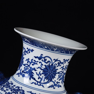Vasi Rustici in Porcellana Blu <span class=keywords><strong>e</strong></span> Bianca di Alta Qualità, Stile Art Déco, Nuovi Antichi con Due Manici, Economici per <span class=keywords><strong>Arredamento</strong></span> <span class=keywords><strong>Casa</strong></span>, Soggiorno <span class=keywords><strong>e</strong></span> Ufficio - Product Image 2
