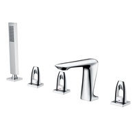 Ensemble de robinetterie de douche pour baignoire Aideal, noir, poignée unique, cartouche en céramique, modes de pulvérisation massage/pluie/doux, laiton, luxe, 5 pièces