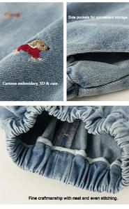 Abbigliamento per Bambine 2026 Nuovi Jeans a Gamba Larga per Bambine con Simpatico Ricamo di Cucciolo Disponibili all'Ingrosso e Personalizzabili - Product Image 4