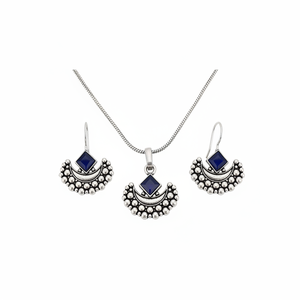 Ensemble pendentif chaîne en pierre Pota plaquée oxydée pour femme Bijoux de mode - Product Image 2