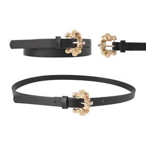 New stylish fashionable belts cute Rhinestone gold buckle kids belt designer belts