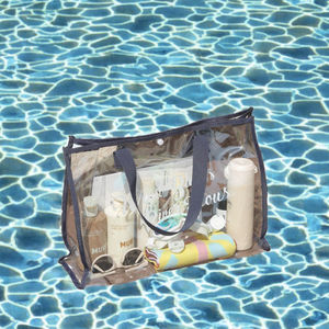 Bolsa de Viaje de Playa para Mujer, Estilo Veraniego, Capacidad Media, Bolso de Mano de PVC, Resistente al Agua, Cierre Abierto, Estilo Moderno - Product Image 2