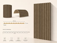 Panneau acoustique décoratif en MDF écologique à lattes, réduction du bruit 0.8 pour projets d'aménagement intérieur modernes (bureaux, hôtels, chambres, appartements)