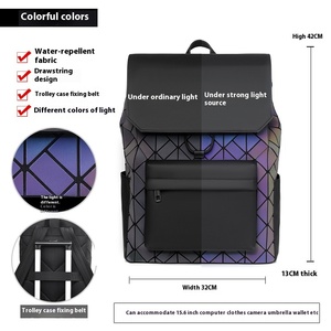 Sac à dos réfléchissant haut de gamme pour homme, style décontracté et tendance, en polyester imperméable pour voyage et ordinateur portable - Product Image 5