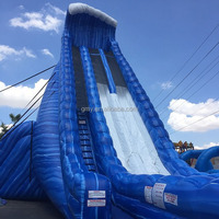 Jeux de plein air 43ft plus grand toboggan gonflable hippopotame long toboggan gonflable avec ventilateur pour enfants et adultes