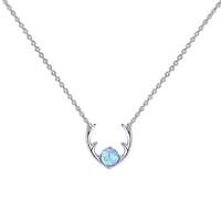 Collier ras du cou en cristal ou opale rond de forme personnalisée en argent sterling 925 Design simple