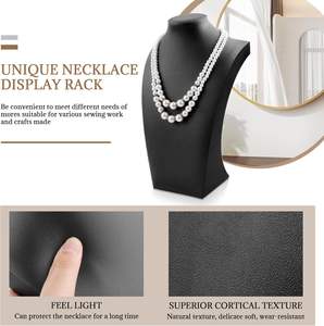 Custom PU Leather Jewelry Displays Stand Series Luxury Jewelry Mannequin Display for Pendant <b>Necklace</b> - Product Image 3