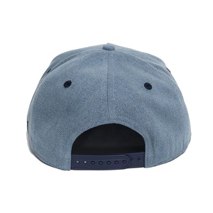 Denim vải 5 Bảng điều chỉnh mũ phẳng nhà máy các nhà sản xuất bán buôn người đàn ông của hip hop mũ bóng chày trong màu xanh - Product Image 4