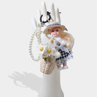 Pendentif de sac tendance JS pour poupée mini blonde, breloque mignonne pour sac à dos, porte-clés, accessoire quotidien, cadeau de vacances