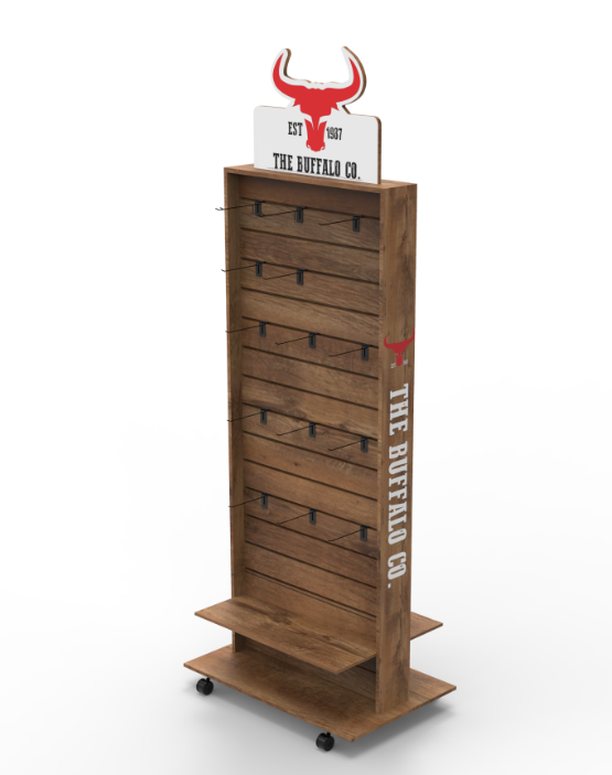 Apache Custom Logo Retail Brand Store Display Racks for Pet Shops & Supermarket Pet Food Snack Double-sided Wood Stand — view 2