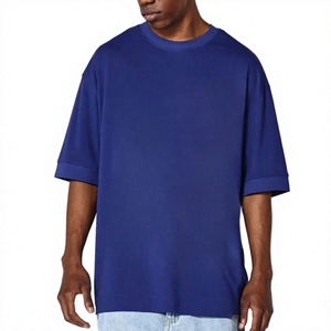 Camiseta Deportiva Beazer para Hombre, Cuello Redondo, Manga Corta, Color Azul Rey, Corte Holgado, Informal, 100% Algodón Jersey, Color Sólido, 220g - Product Image 1