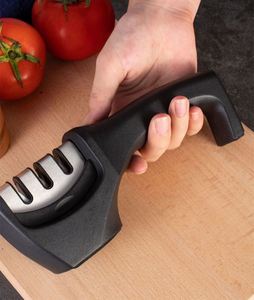 Wholesale Custom New Home Kitchen <b>Knife</b> <b>Sharpener</b> Ceramic Diamond Whetstone Three-stage Handheld Quick <b>Knife</b> <b>Sharpener</b> - Product Image 4