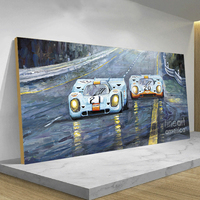Tableau de toile coloré avec Graffiti, voitures de course, taille personnalisée, tableau d'art mural, affiches et imprimés