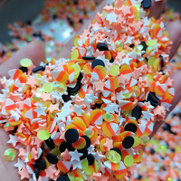 1000g DIY kerajinan Slime Sprinkles oranye es krim kerucut bintang berlian imitasi campuran polimer tanah liat Sprinkles irisan