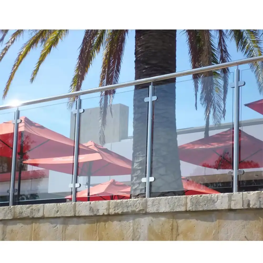 Appartement villa escaliers garde-corps en verre intérieur en acier inoxydable garde-corps en verre sans cadre garde-corps en verre main courante