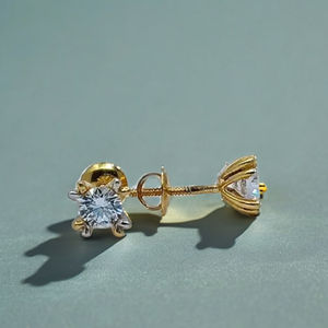 Pendientes Minimalistas de Oro de 22K con Diamantes Engastados, Diseño Clásico, Elegantes, para Uso Diario, Joyería Fina para Mujer, Exportador - Product Image 2