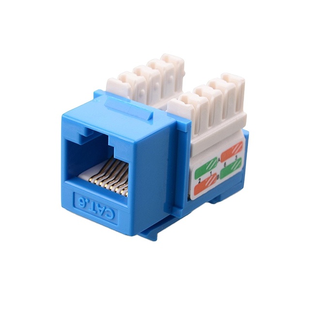 Hot Sale Blue White Cat5e Cat6 Cat6A Cat7 90 180 Degree Modular Keystone Cat6 jacks