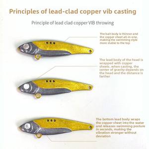 เหยื่อปลอมโลหะแบบหมุนเหวี่ยงยาวทำจากทองแดง VIB เหยื่อขนาดเล็กที่น่าดึงดูดสำหรับ<span class=keywords><strong>ปลา</strong></span>เบส - Product Image 4